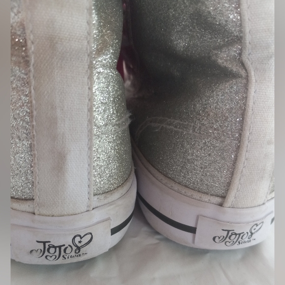 JoJo Siwa Legacee Silver Glitter High Tops Size 3 - Picture 5 of 11